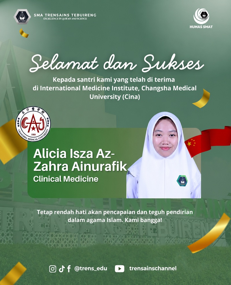 Dari Trensains Tebuireng ke China, Perjalanan Alicia Mengejar Mimpi Menjadi Dokter
